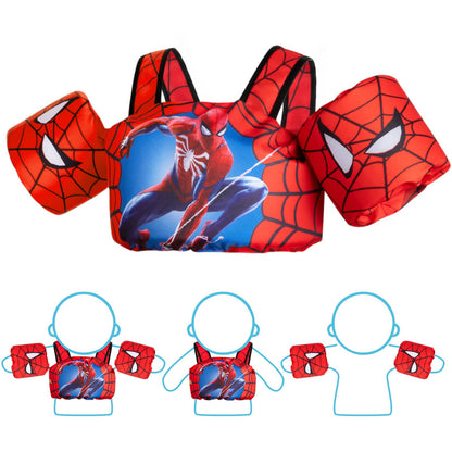 Disney Toddler Swim Vest, 3-In-1 Adjustable Toddler Floaties Kids 2-7 Years (22-66 Lbs), Detachable Pool Float & Arm Bands, Puddle Jumper Style For Pool, Beach, Swimming