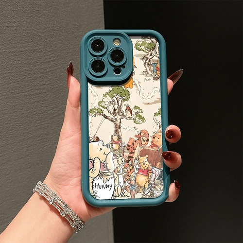 Disney.What Winnie The Pooh Patterned Phone Case Featuring Friends And Honey Jars. Compatible With IPhone 17, 16, 15, 14, 13, 12, And 11 Pro Models. Made Of TPU, With Shockproof Protection. A Perfect