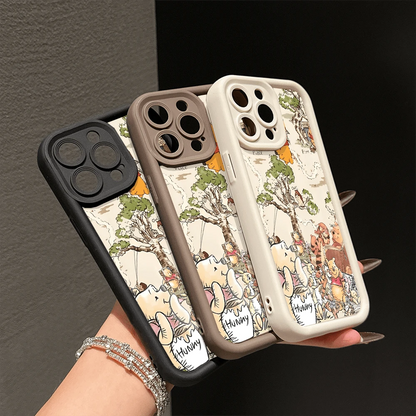 Disney.What Winnie The Pooh Patterned Phone Case Featuring Friends And Honey Jars. Compatible With IPhone 17, 16, 15, 14, 13, 12, And 11 Pro Models. Made Of TPU, With Shockproof Protection. A Perfect
