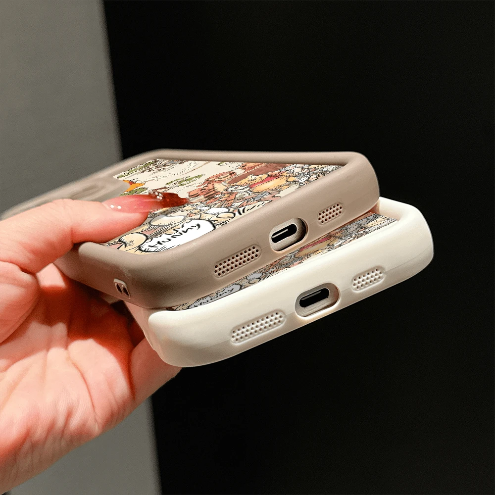 Disney.What Winnie The Pooh Patterned Phone Case Featuring Friends And Honey Jars. Compatible With IPhone 17, 16, 15, 14, 13, 12, And 11 Pro Models. Made Of TPU, With Shockproof Protection. A Perfect