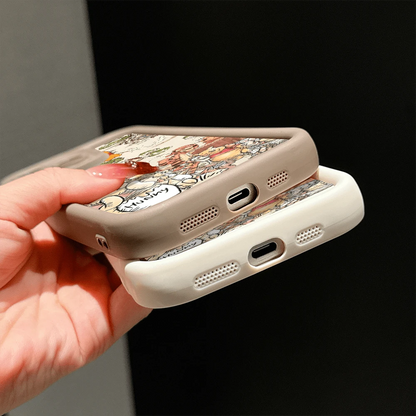 Disney.What Winnie The Pooh Patterned Phone Case Featuring Friends And Honey Jars. Compatible With IPhone 17, 16, 15, 14, 13, 12, And 11 Pro Models. Made Of TPU, With Shockproof Protection. A Perfect