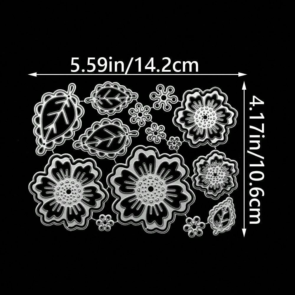 DIY Flower And Leaf Metal Carbon Steel Die Cut Template For Paper Craft, Embossing, And Etching