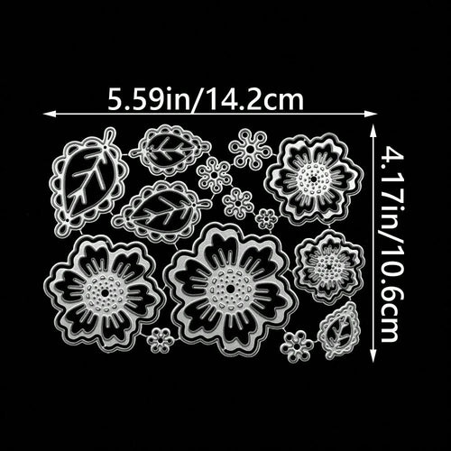 DIY Flower And Leaf Metal Carbon Steel Die Cut Template For Paper Craft, Embossing, And Etching