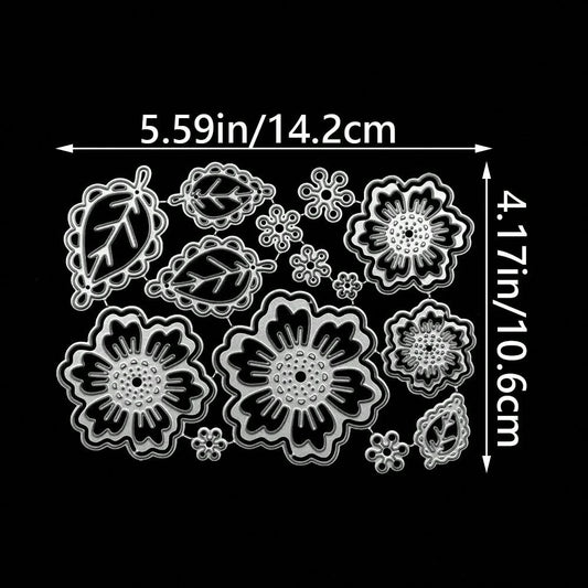 DIY Flower And Leaf Metal Carbon Steel Die Cut Template For Paper Craft, Embossing, And Etching