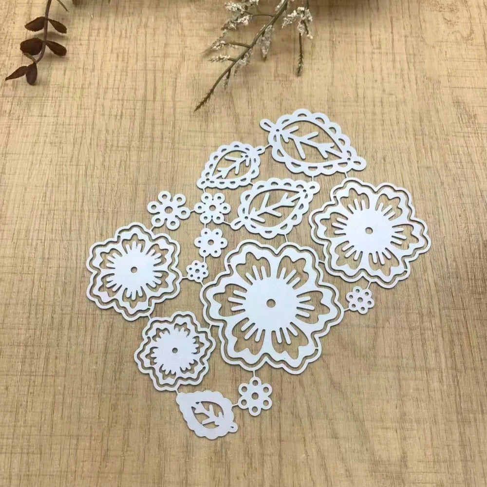 DIY Flower And Leaf Metal Carbon Steel Die Cut Template For Paper Craft, Embossing, And Etching