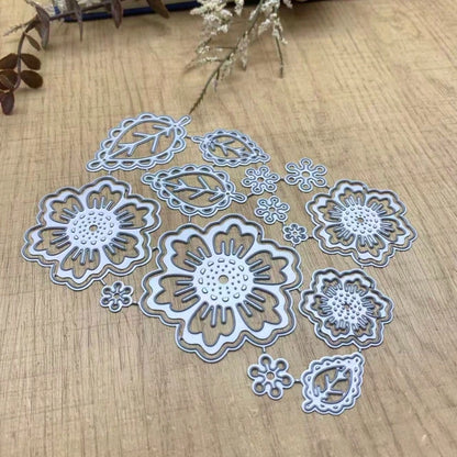 DIY Flower And Leaf Metal Carbon Steel Die Cut Template For Paper Craft, Embossing, And Etching