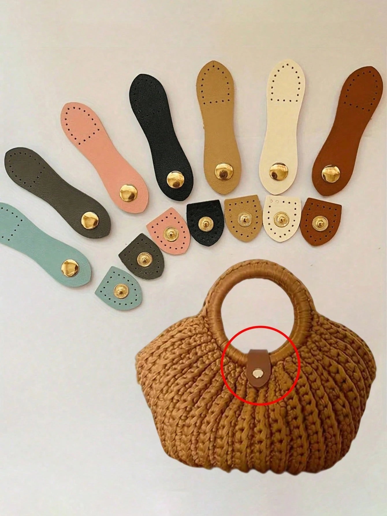 DIY Leather Craft Buttons, Folding Sewing Accessories, Crochet/Wallet/Handbag Making, Faux Leather Snap Fasteners With Multiple Color Buttons, Suitable For Handbags And Wallets, Metal Ring