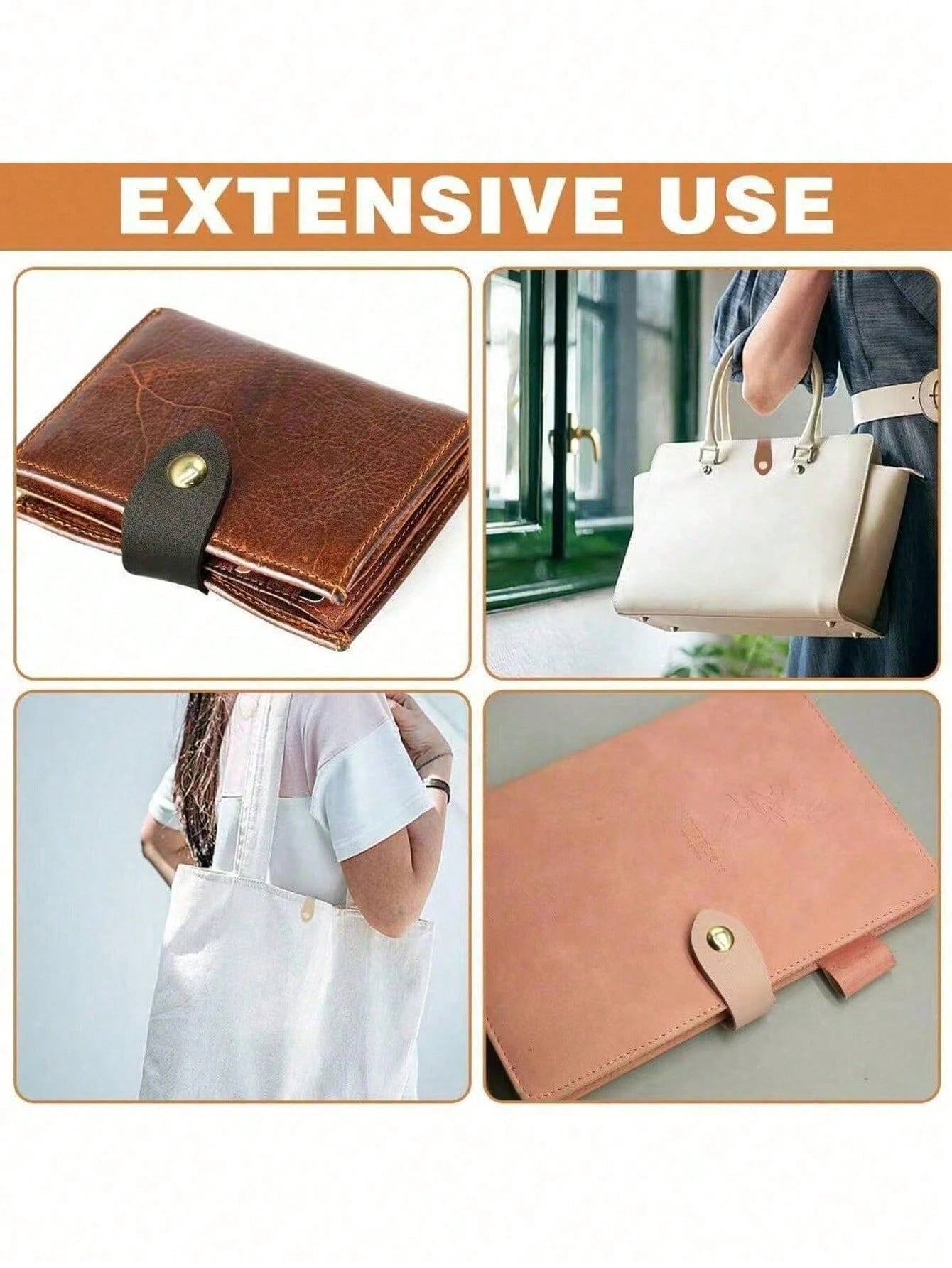 DIY Leather Craft Buttons, Folding Sewing Accessories, Crochet/Wallet/Handbag Making, Faux Leather Snap Fasteners With Multiple Color Buttons, Suitable For Handbags And Wallets, Metal Ring