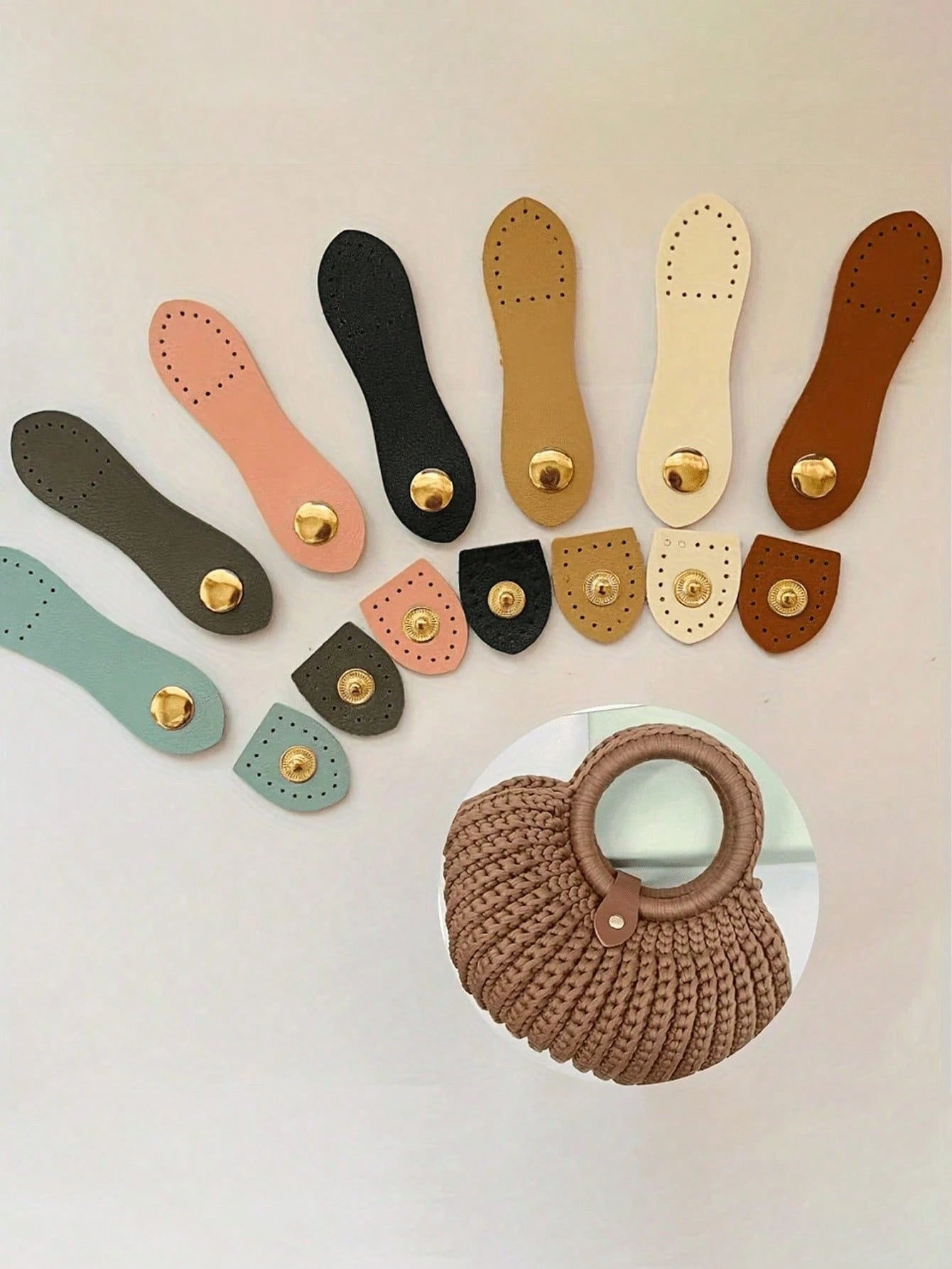DIY Leather Craft Buttons, Folding Sewing Accessories, Crochet/Wallet/Handbag Making, Faux Leather Snap Fasteners With Multiple Color Buttons, Suitable For Handbags And Wallets, Metal Ring
