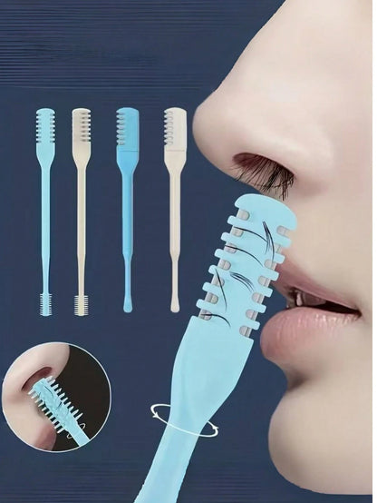 Double-Sided Nose Hair Trimmer, Portable Manual Nose Hair Trimming Set, Suitable For Men And Women, 360° Rotatable Nose Hair Trimmer- Nasal Care Tool