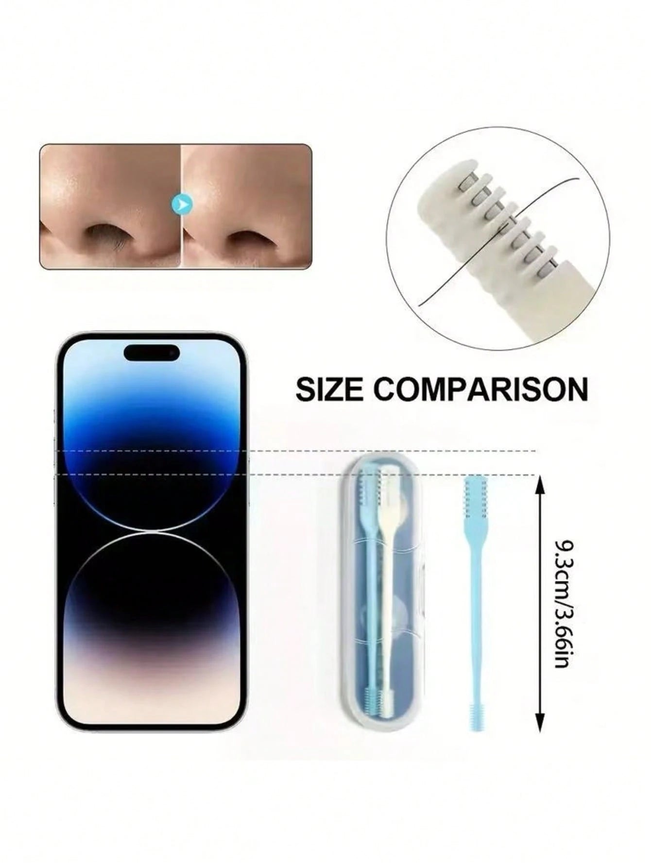 Double-Sided Nose Hair Trimmer, Portable Manual Nose Hair Trimming Set, Suitable For Men And Women, 360° Rotatable Nose Hair Trimmer- Nasal Care Tool