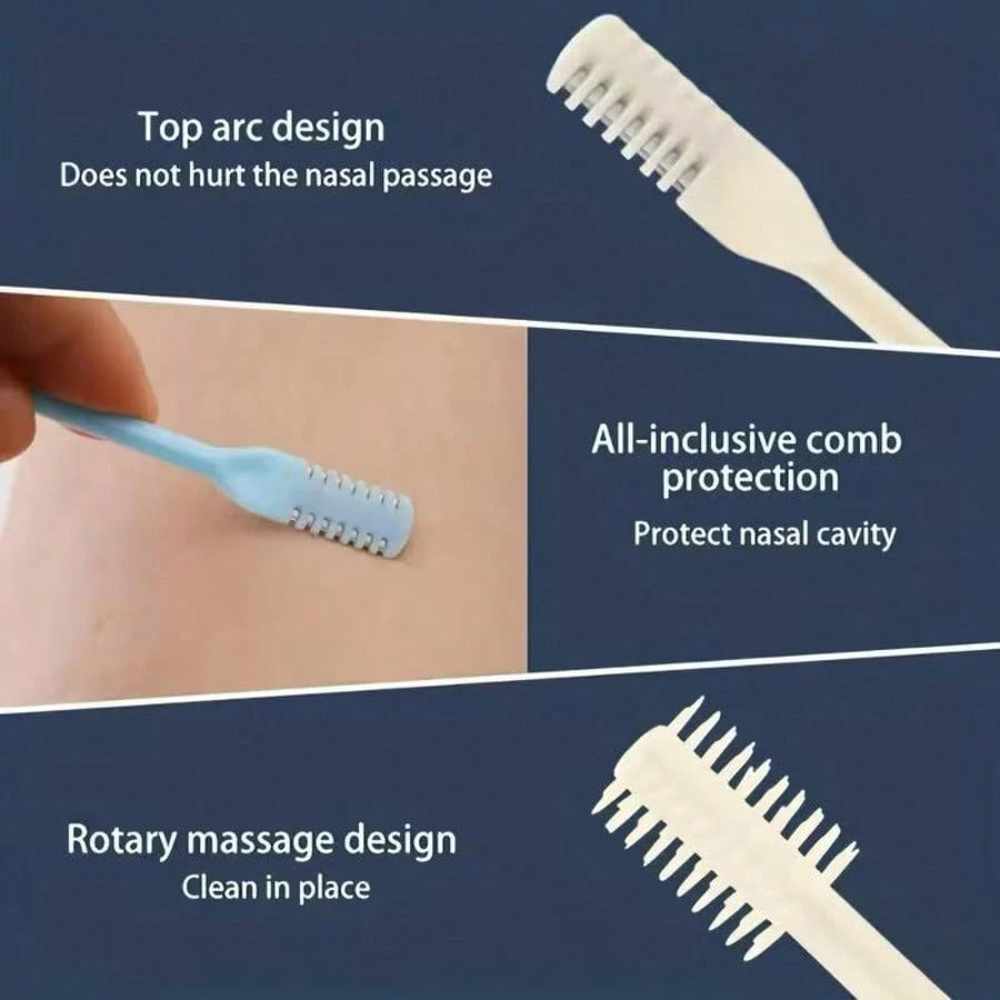 Double-Sided Nose Hair Trimmer, Portable Manual Nose Hair Trimming Set, Suitable For Men And Women, 360° Rotatable Nose Hair Trimmer- Nasal Care Tool