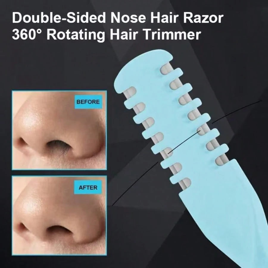 Double-Sided Nose Hair Trimmer, Portable Manual Nose Hair Trimming Set, Suitable For Men And Women, 360° Rotatable Nose Hair Trimmer- Nasal Care Tool