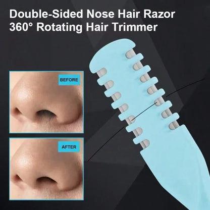 Double-Sided Nose Hair Trimmer, Portable Manual Nose Hair Trimming Set, Suitable For Men And Women, 360° Rotatable Nose Hair Trimmer- Nasal Care Tool