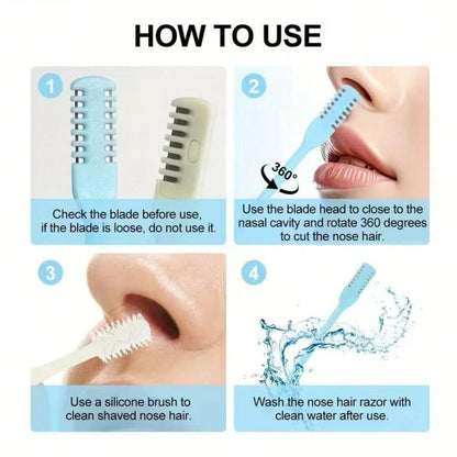 Double-Sided Nose Hair Trimmer, Portable Manual Nose Hair Trimming Set, Suitable For Men And Women, 360° Rotatable Nose Hair Trimmer- Nasal Care Tool