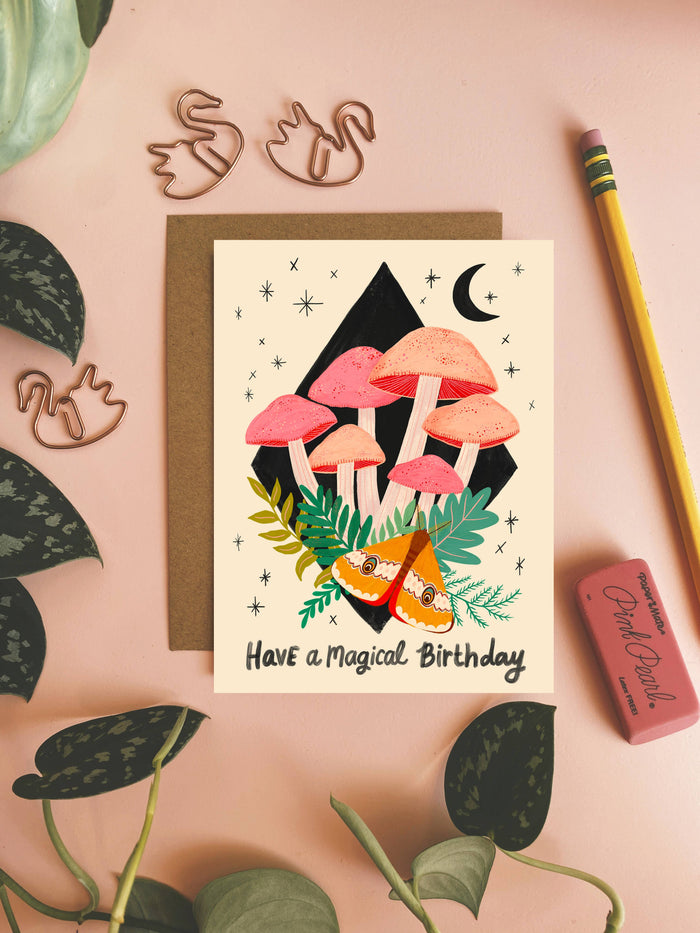 Dream Folk Studio - Have a Magical Birthday - Mushrooms Greeting Card