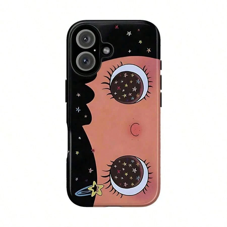 Dreamy INS Glittering Big Eyes Comic Girl Lovely Phone Case, Cute Kawaii Big Eye Anime Phone Case For IPhone 17 16 15 14 13 12 11 Pro Max X XS & SS Galaxy S21–S25 Plus Ultra, Kawaii Aesthetic Big Eyel