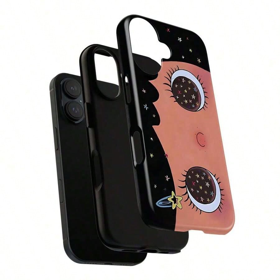 Dreamy INS Glittering Big Eyes Comic Girl Lovely Phone Case, Cute Kawaii Big Eye Anime Phone Case For IPhone 17 16 15 14 13 12 11 Pro Max X XS & SS Galaxy S21–S25 Plus Ultra, Kawaii Aesthetic Big Eyel