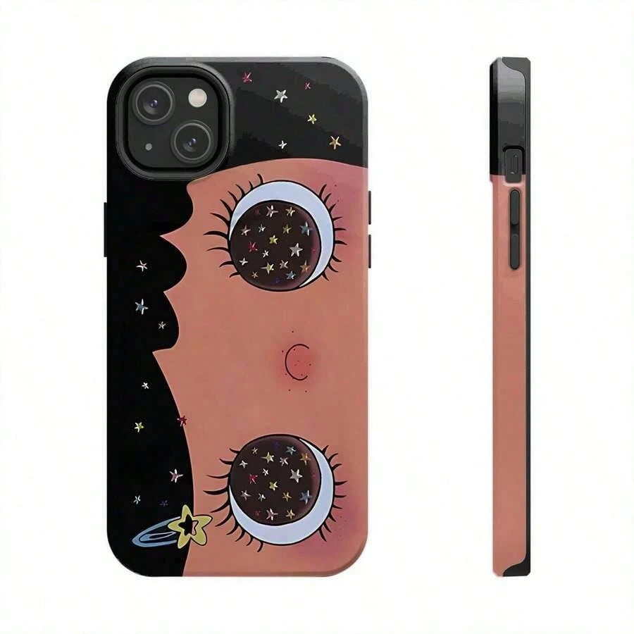 Dreamy INS Glittering Big Eyes Comic Girl Lovely Phone Case, Cute Kawaii Big Eye Anime Phone Case For IPhone 17 16 15 14 13 12 11 Pro Max X XS & SS Galaxy S21–S25 Plus Ultra, Kawaii Aesthetic Big Eyel