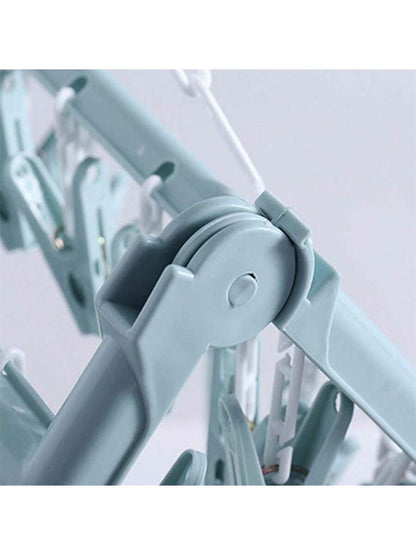 Drying Hanger With 32 Clips And Drip Foldable Hanging Rack,Plastic Hanging Drying Rack For Clothes Underwear Socks Love Valentine