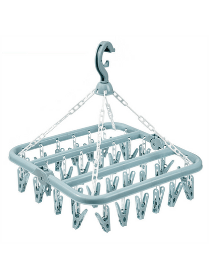 Drying Hanger With 32 Clips And Drip Foldable Hanging Rack,Plastic Hanging Drying Rack For Clothes Underwear Socks Love Valentine