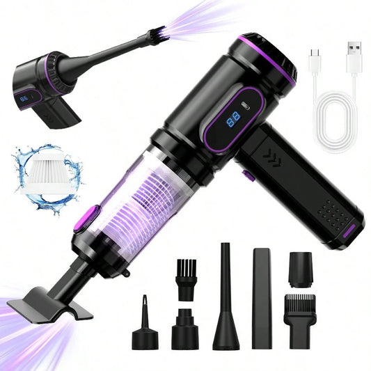 Dual-Battery Wireless USB Rechargeable Vacuum Cleaner For Car And Home, Powerful Portable Handheld Mini Vacuum For Floor Crevices, Includes Accessory Kit, Cleaning Brush, And Carpet Cleaner