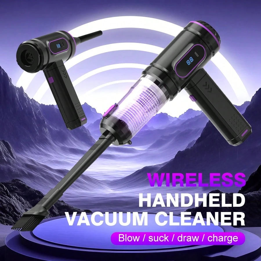 Dual-Battery Wireless USB Rechargeable Vacuum Cleaner For Car And Home, Powerful Portable Handheld Mini Vacuum For Floor Crevices, Includes Accessory Kit, Cleaning Brush, And Carpet Cleaner