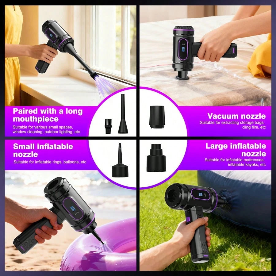 Dual-Battery Wireless USB Rechargeable Vacuum Cleaner For Car And Home, Powerful Portable Handheld Mini Vacuum For Floor Crevices, Includes Accessory Kit, Cleaning Brush, And Carpet Cleaner
