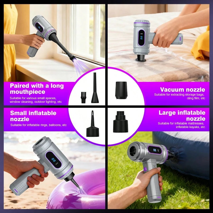 Dual-Battery Wireless USB Rechargeable Vacuum Cleaner For Car And Home, Powerful Portable Handheld Mini Vacuum For Floor Crevices, Includes Accessory Kit, Cleaning Brush, And Carpet Cleaner