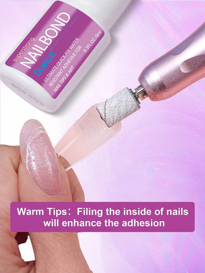 Dueloit 8ml Super Strong Brush-On Nail Glue, Suitable For Acrylic Nails, Nail Tips And Press-On False Nails, Can Repair Broken Nails, Acrylic Nail Glue/Nail Adhesive/Nail Gel, Durable