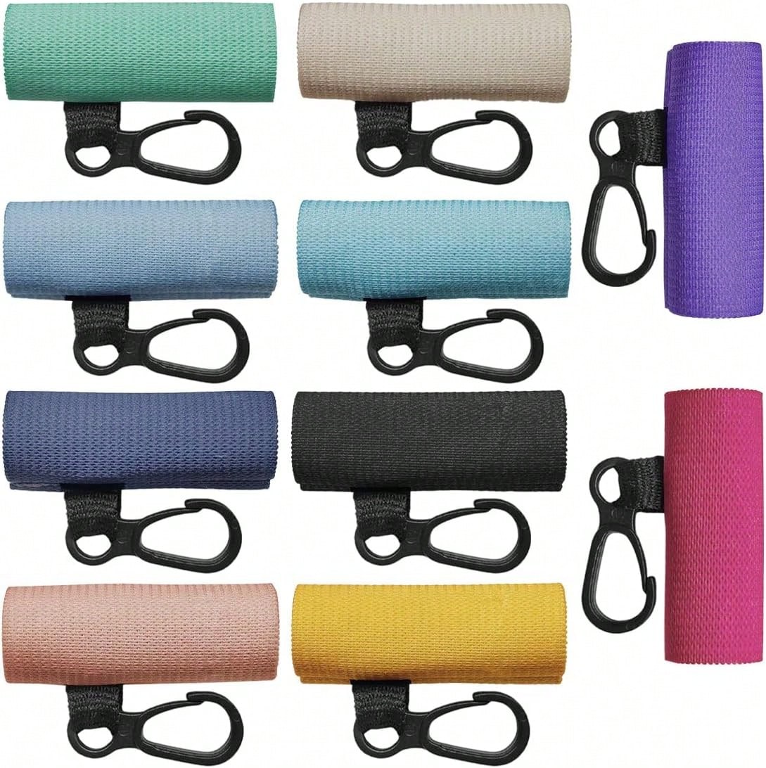 DUSCOKE 10PCS Car Lip Balm Holder Keychain With Clip On U2013 Elastic Lipstick Sleeves Lip Gloss Holders U2013 Portable Lip Balm Pouch Keychain Sleeve Holder For Women (Style 2)