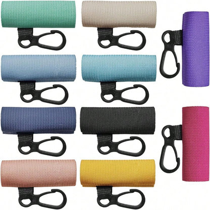DUSCOKE 10PCS Car Lip Balm Holder Keychain With Clip On U2013 Elastic Lipstick Sleeves Lip Gloss Holders U2013 Portable Lip Balm Pouch Keychain Sleeve Holder For Women (Style 2)