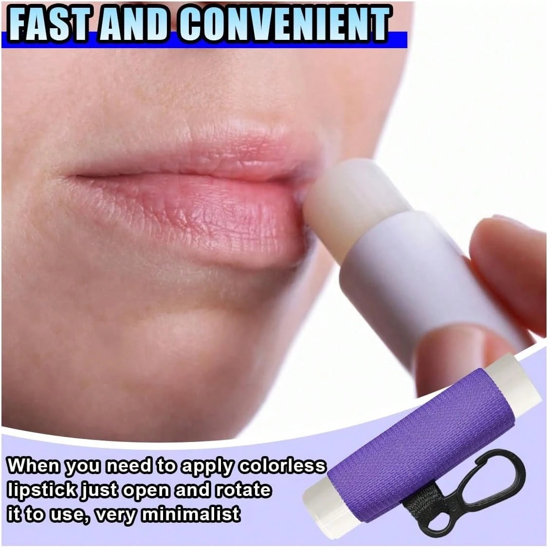 DUSCOKE 10PCS Car Lip Balm Holder Keychain With Clip On U2013 Elastic Lipstick Sleeves Lip Gloss Holders U2013 Portable Lip Balm Pouch Keychain Sleeve Holder For Women (Style 2)