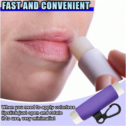 DUSCOKE 10PCS Car Lip Balm Holder Keychain With Clip On U2013 Elastic Lipstick Sleeves Lip Gloss Holders U2013 Portable Lip Balm Pouch Keychain Sleeve Holder For Women (Style 2)