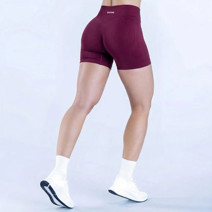 DYFINE Women's Seamless Elastic Butt Lifting Shaping Yoga Fitness Gym Running Sports Shorts