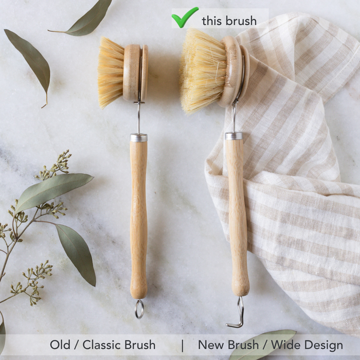Earth Ahead - Sisal Bamboo Dish Brush with Replaceable Head – Wide Design