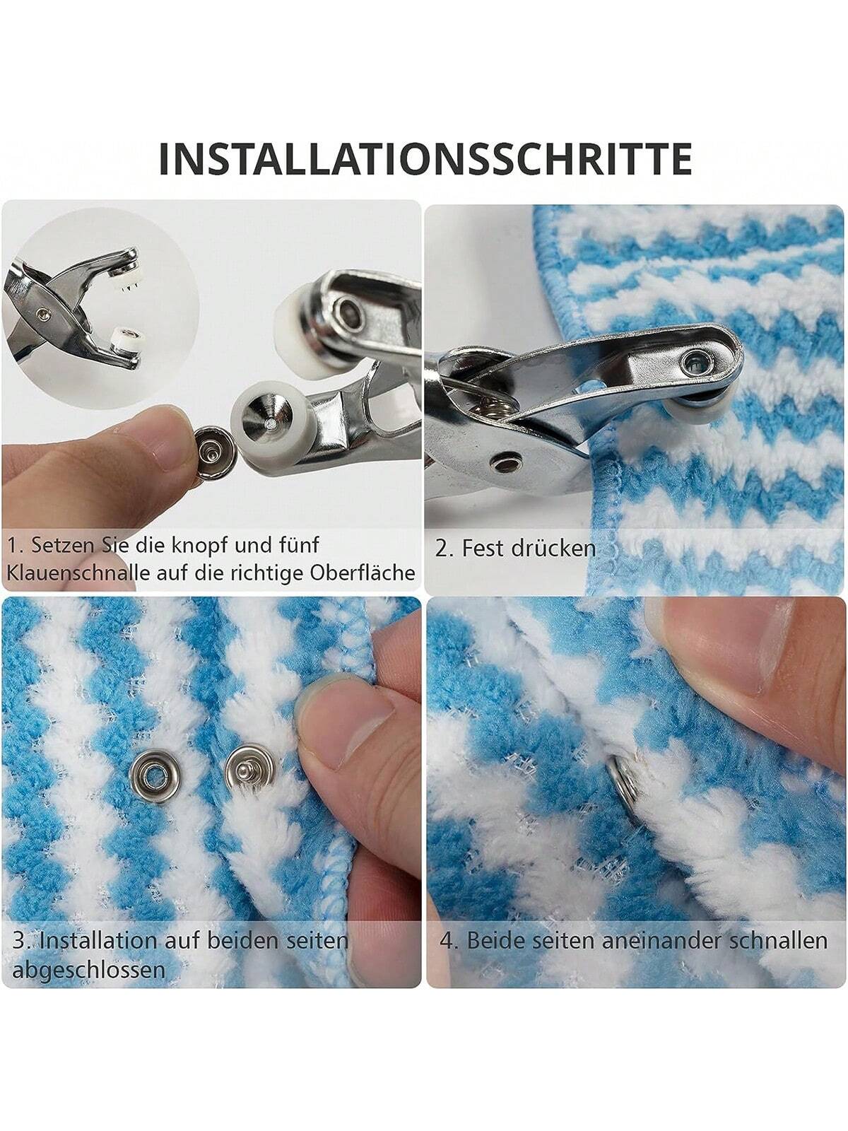 EDCUEBE7 400/800pcs Metal Snap Fasteners, 100/200 Sets Pliers Tools For Five-Claw Fasteners With Box, Fastener Clips Plier Tool For Clothes Leather Handmade Sewing