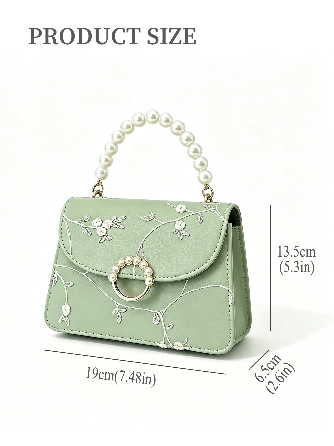 Elegant Chain Crossbody Bag, Sturdy Y2K Mint Green Women's Bag, Chic Small Embroidered Box Bag, Evening Party, Bridesmaids Gifts, Daily Travel Use.