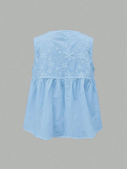 EMERY ROSE Plus Size Summer Casual Floral Decor Notched Neck Camisole