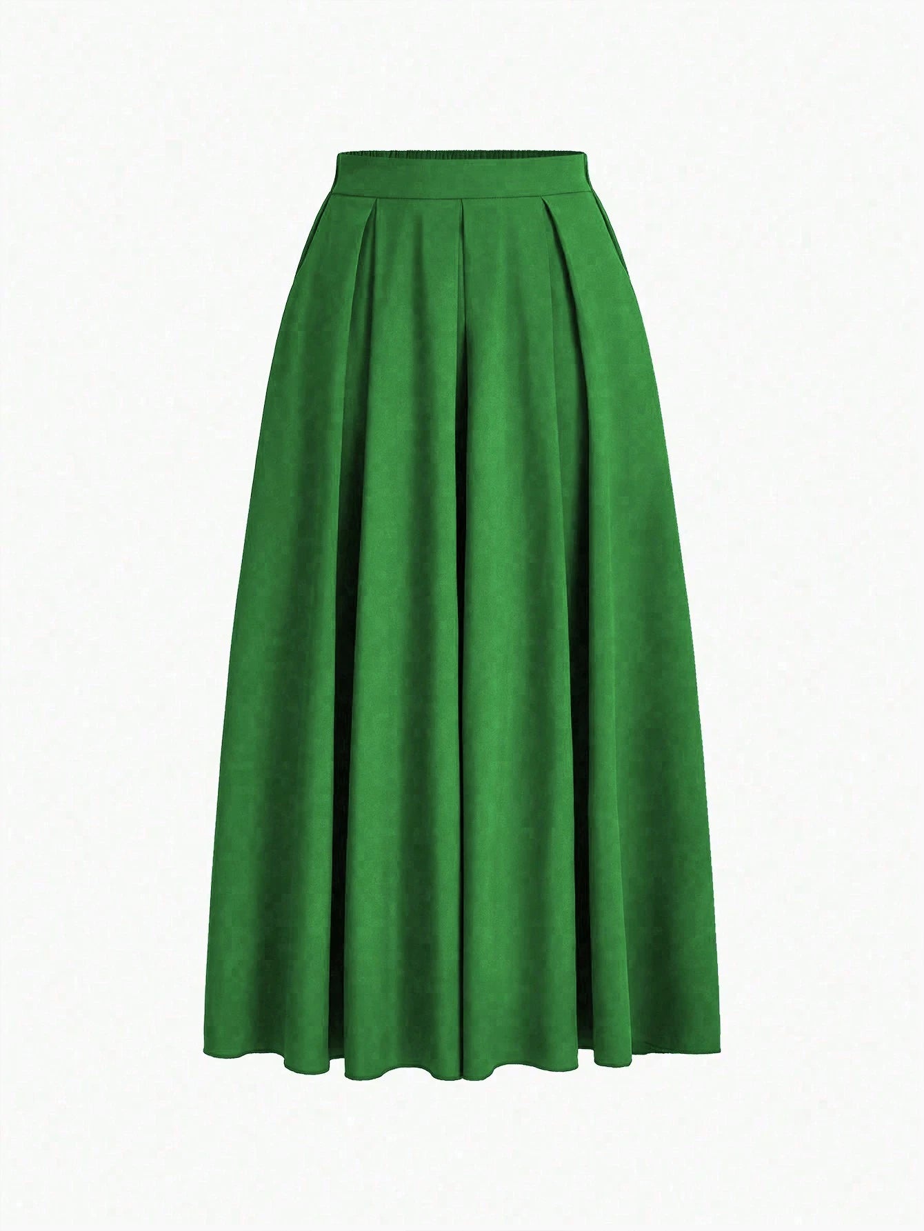 EMERY ROSE Spring/Summer Casual Solid Color Long Skirt
