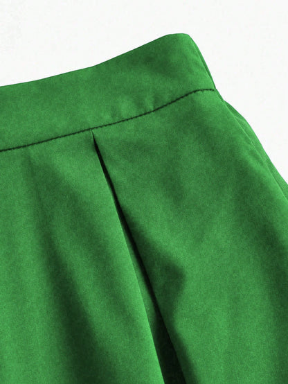 EMERY ROSE Spring/Summer Casual Solid Color Long Skirt