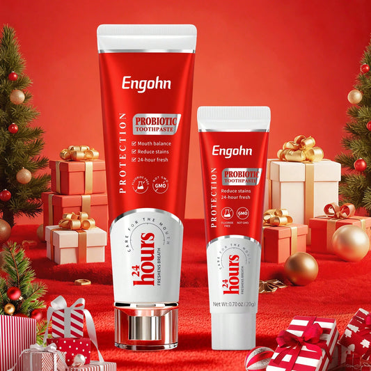 ENGOHN Whitening Toothpaste Cleans The Mouth, Freshens Breath, Removes Plaque And Stains, And Whitens Teeth. Comes With A Travel-Sized Mini Size For Easy Portability And Business Trips.Christmas Gifts