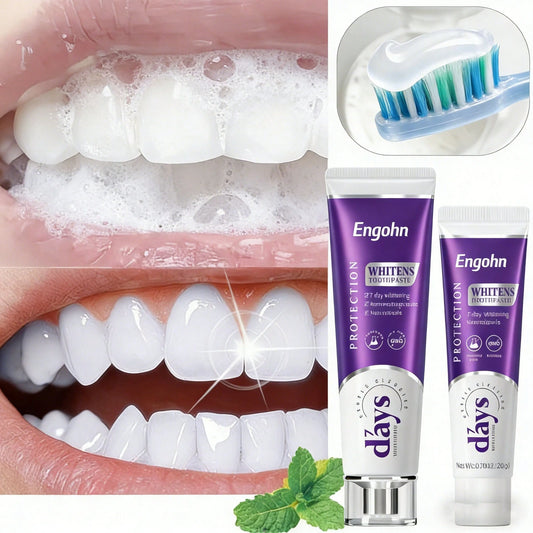 ENGOHN Whitening Toothpaste Cleans The Mouth, Freshens Breath, Removes Plaque And Stains, And Whitens Teeth. Comes With A Travel-Sized Mini Size For Easy Portability And Business Trips.Christmas Gifts
