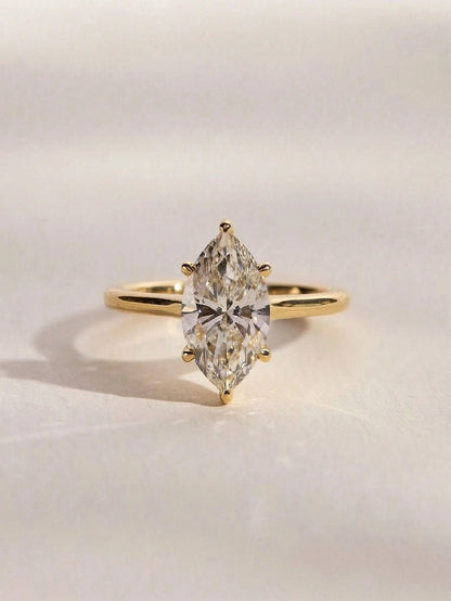ESBERRY 1 Piece Delicate And Elegant 925 Silver Four Claws Unique Shaped Diamond Ring Solitaire Engagement Ring Ladies Jewelry Gift Engagement Gift Party Gift