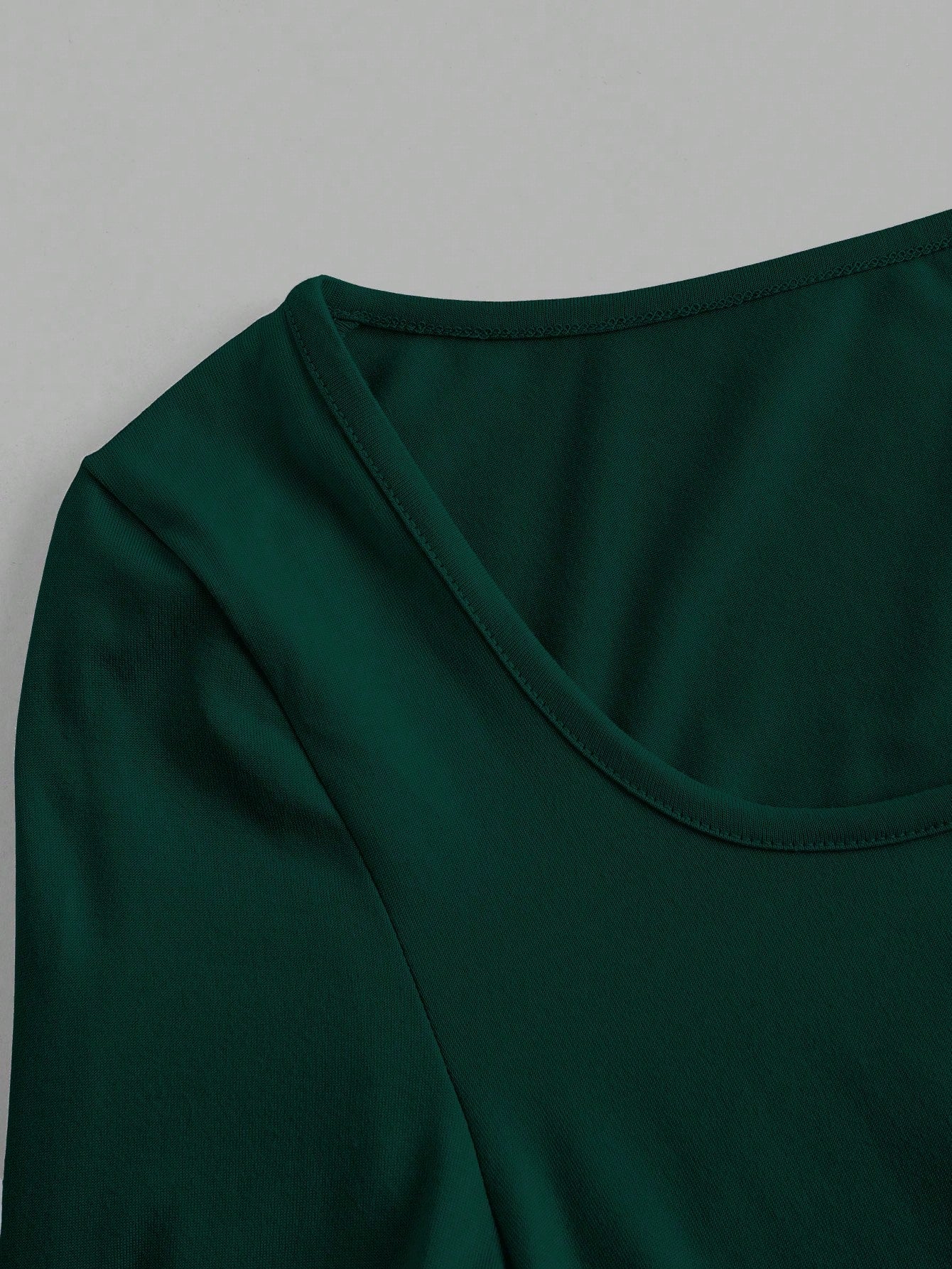 Essnce 4pcs/Set Women Casual Square Neck Long Sleeve Solid Color Versatile T-Shirts, Suitable For Spring And Autumn