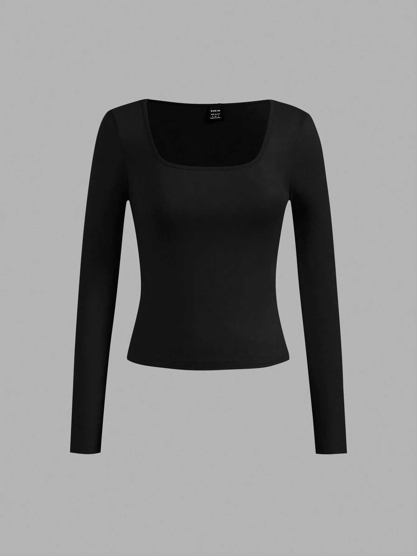 Essnce 4pcs/Set Women Casual Square Neck Long Sleeve Solid Color Versatile T-Shirts, Suitable For Spring And Autumn