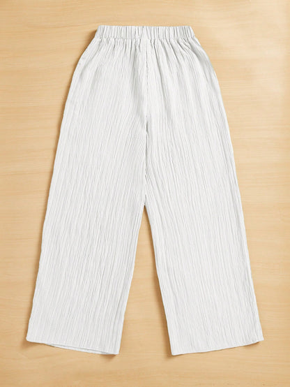 Essnce Women's Casual Simple Textured Long Pants Summer Spring Valentine Day New Years