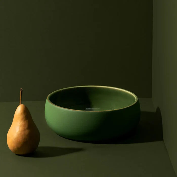 Ewa Stoneware Serving Coupelle, Matte Green