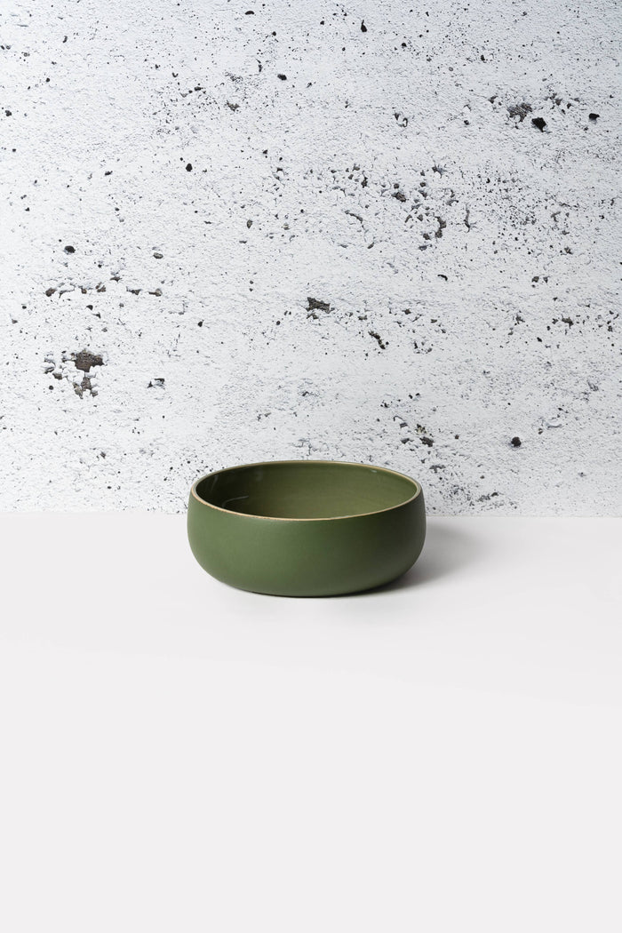 Ewa Stoneware Serving Coupelle, Matte Green