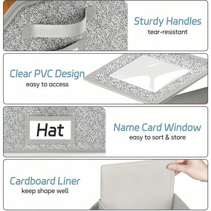Extra Large Baseball Hat Organizer – Dustproof Hat Storage For Baseball Caps, Foldable Hat Box Organizer With Clear Window, Holds 12–24 Hats For Closet Or Travel, Perfect For Seasonal Storage And Disp